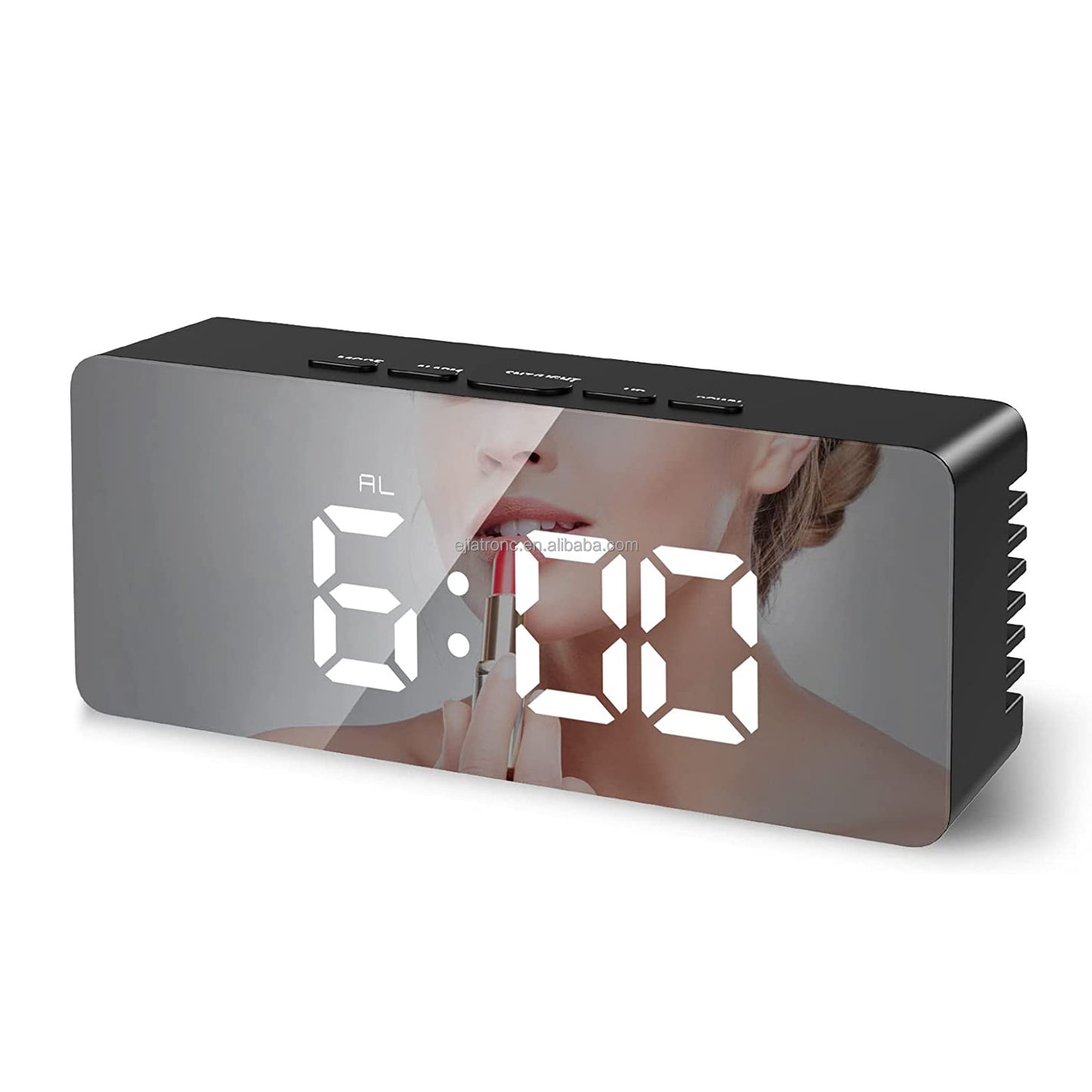 USB Cable/Battery Digital LED Mirror Alarm Clock Electronic 6 Inch Speaker clock