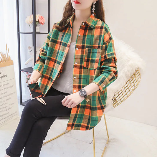 Ladies Tops Exquisite Designer Style Loose Cotton Long Sleeve Blouse