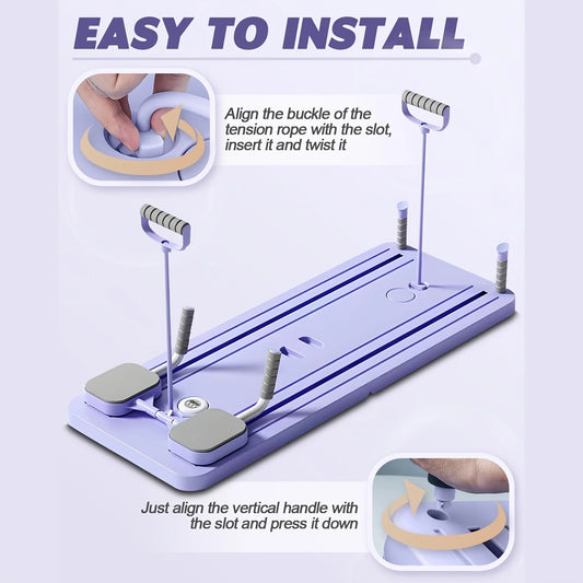 6 in 1 Multi-Purpose Foldable Pilates Reformer Board Set With Timer for home