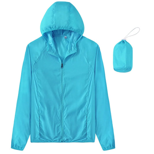 Sport Running Outdoor Hiking Rain Zip Waterproof Unisex Windbreaker Jacket