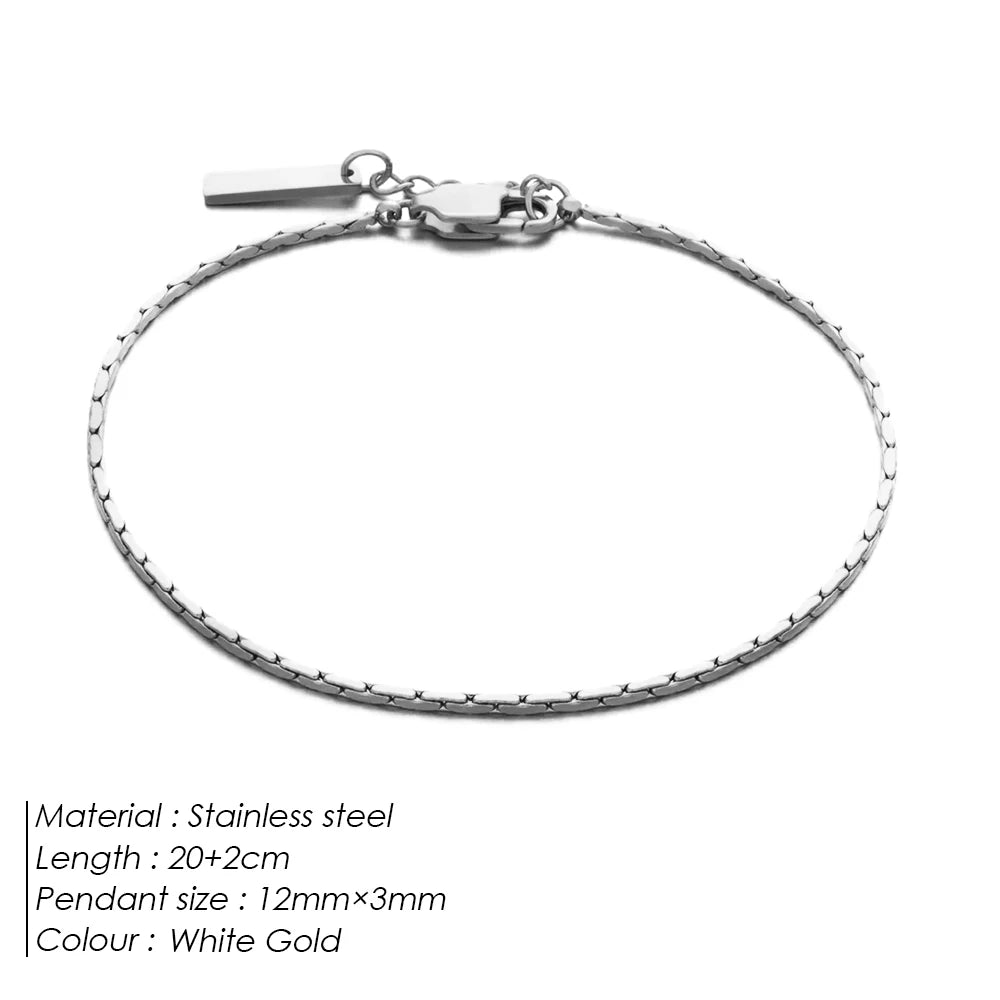 eManco Wire Chain Bracelet Fashion Trend of New Personalized Men's White Gold Bracelet Without Losing Color Wholesale Jewelry