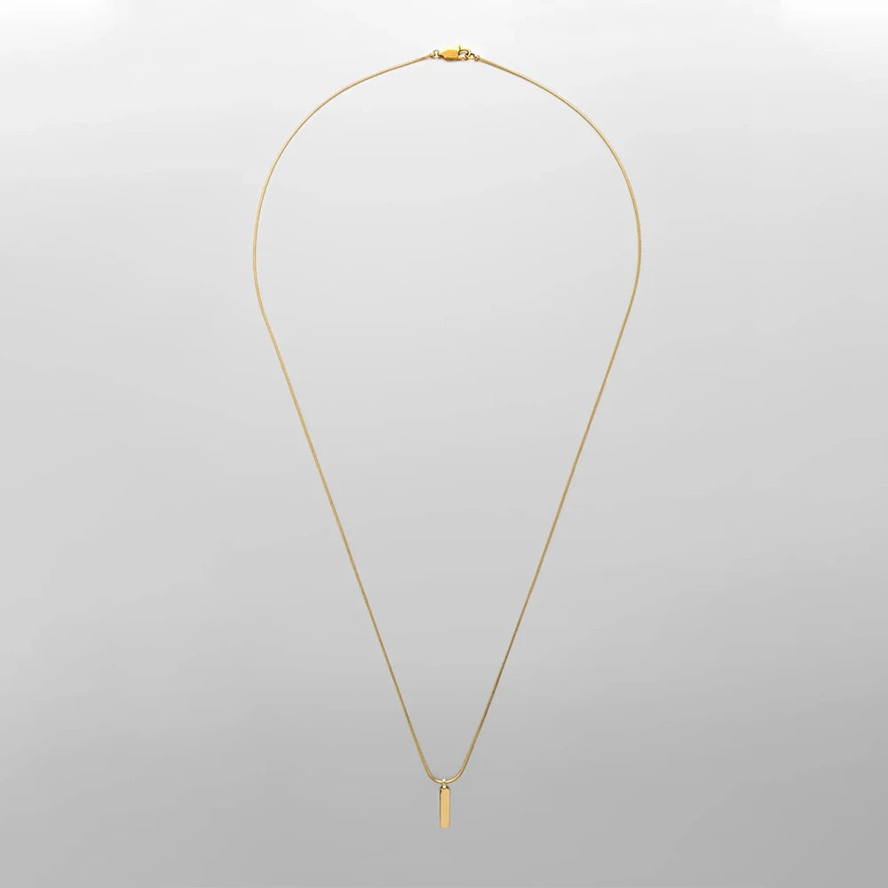 eManco Square Pendant Necklace Simple Fashion New White Gold Stainless Steel Collarbone Chain Does Not Lose Color Wholesale