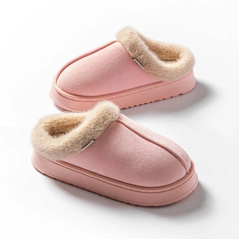 Fashion Women Fluffy Slippers for Autumn and Winter Indoor EVA Thick Sole
