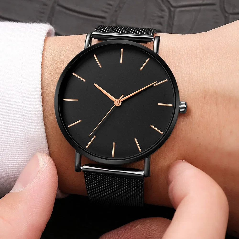 Leisure Simple Women Watch 2025 Vintage Mesh Belt Ultra-Thin Fashion Luxury Man Wrist Watches