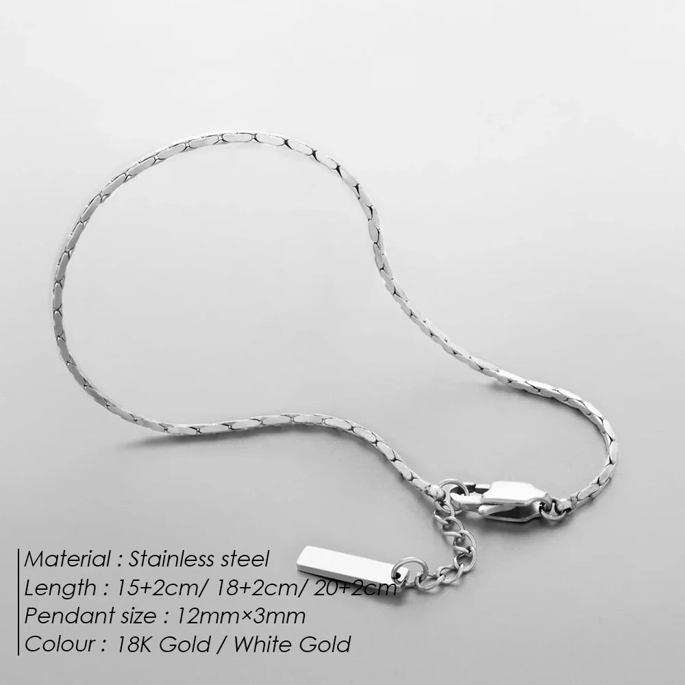 eManco Wire Chain Bracelet Fashion Trend of New Personalized Men's White Gold Bracelet Without Losing Color Wholesale Jewelry