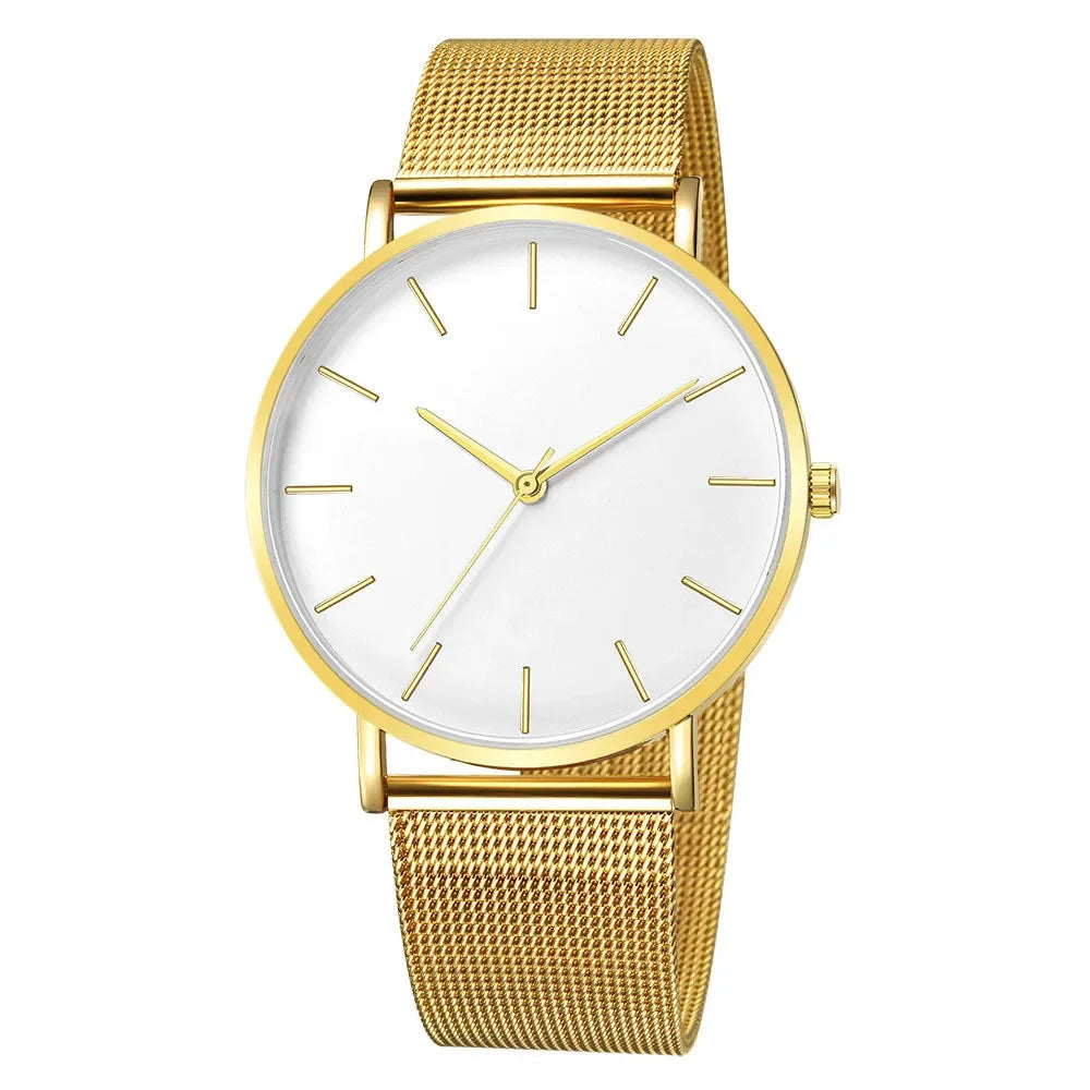 Leisure Simple Women Watch 2025 Vintage Mesh Belt Ultra-Thin Fashion Luxury Man Wrist Watches