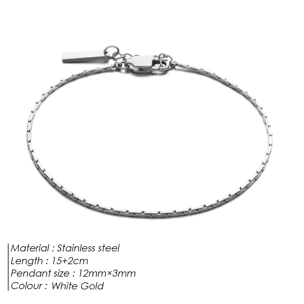 eManco Wire Chain Bracelet Fashion Trend of New Personalized Men's White Gold Bracelet Without Losing Color Wholesale Jewelry