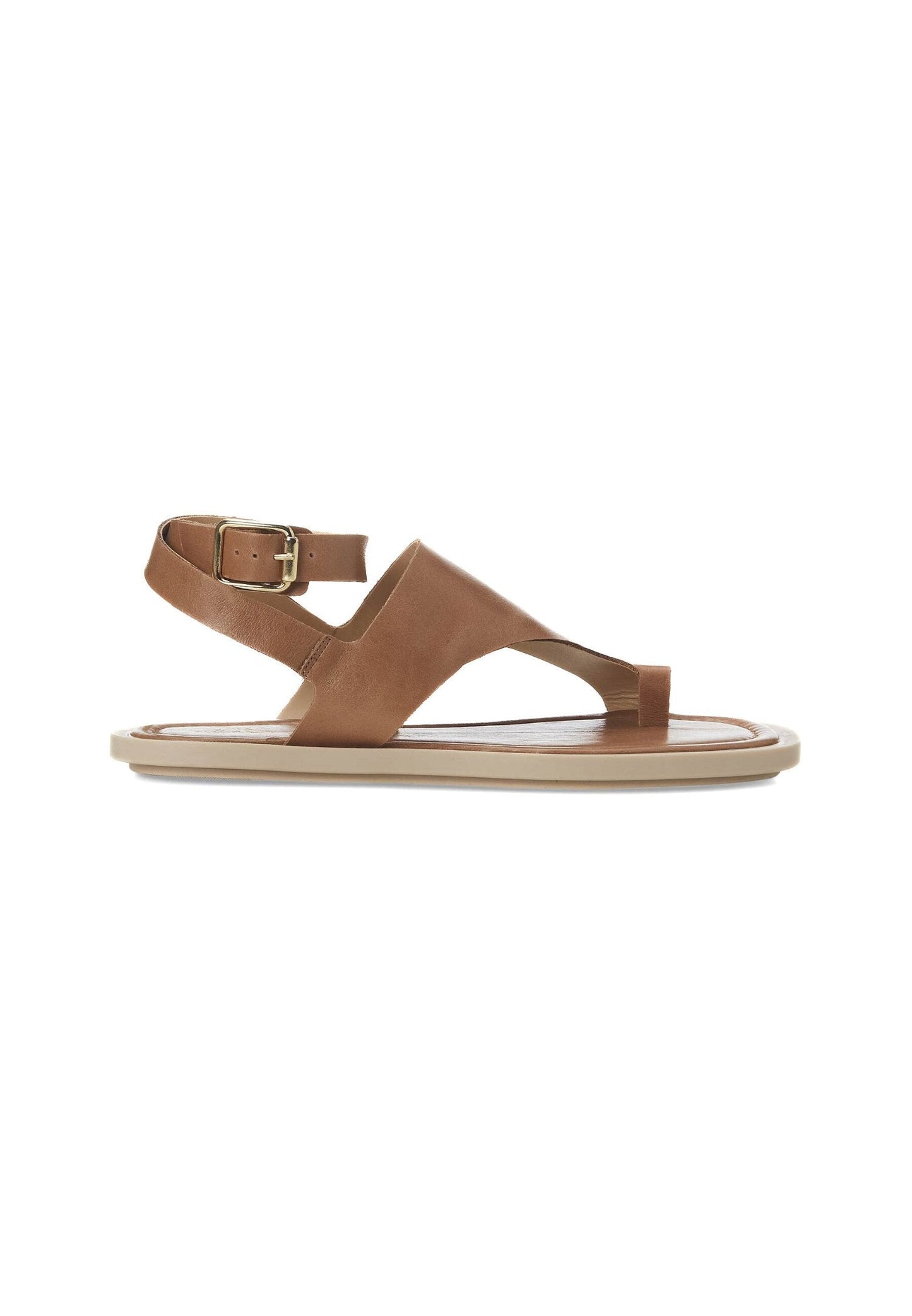 White Leather Toe-Ring Sandals – Handmade Women’s Flat Sandals