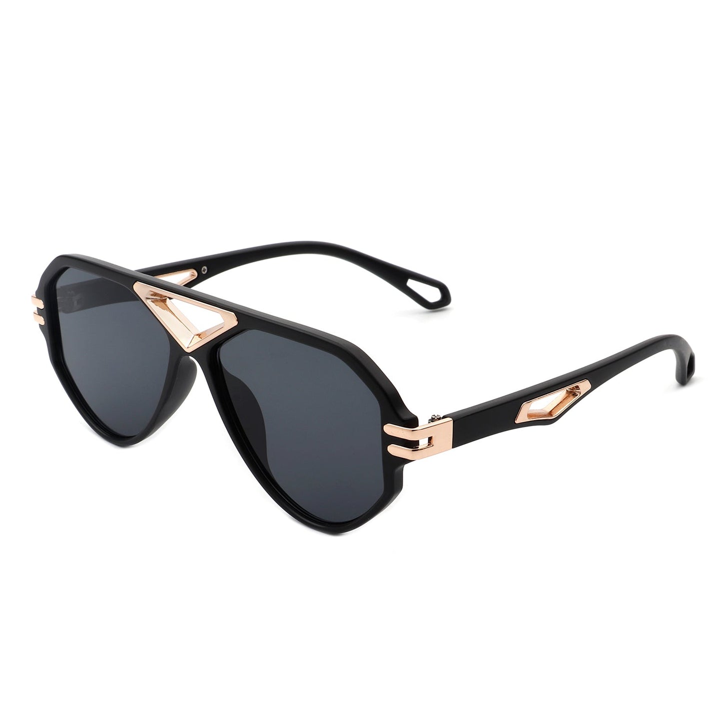 Sunglasses- Geometric Retro Round Vintage Fashion Aviator Sunglasses