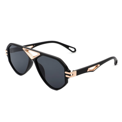 Sunglasses- Geometric Retro Round Vintage Fashion Aviator Sunglasses