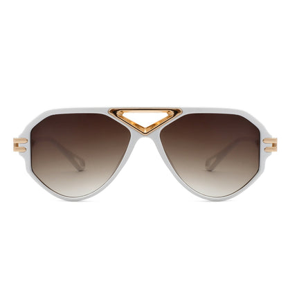 Sunglasses- Geometric Retro Round Vintage Fashion Aviator Sunglasses