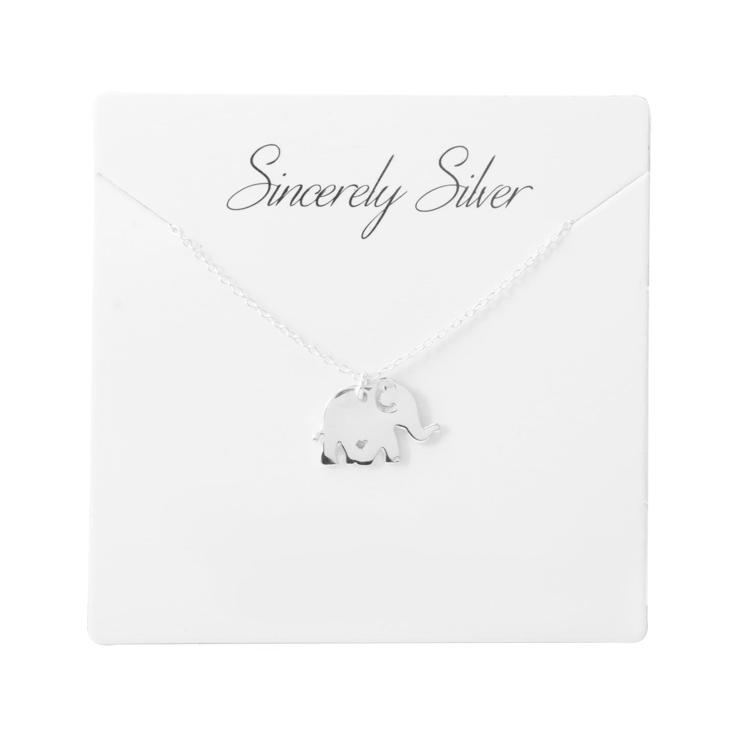 Elephant Necklace - Solid Sterling Silver Jewelry