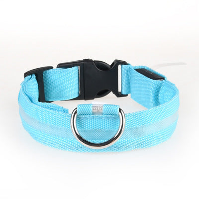 Nylon LED Pet Dog Collar,Night Safety Flashing Glow in the Dark Dog Leash