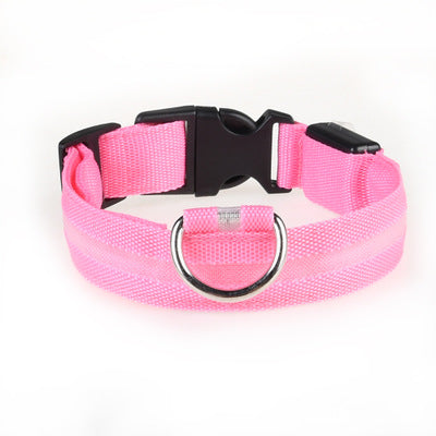 Nylon LED Pet Dog Collar,Night Safety Flashing Glow in the Dark Dog Leash