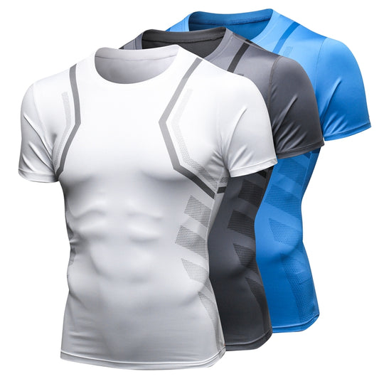Mens Tights Sports Shirts Athletic Training Dry Fit Muscle Fit T Shirt  Fitness
