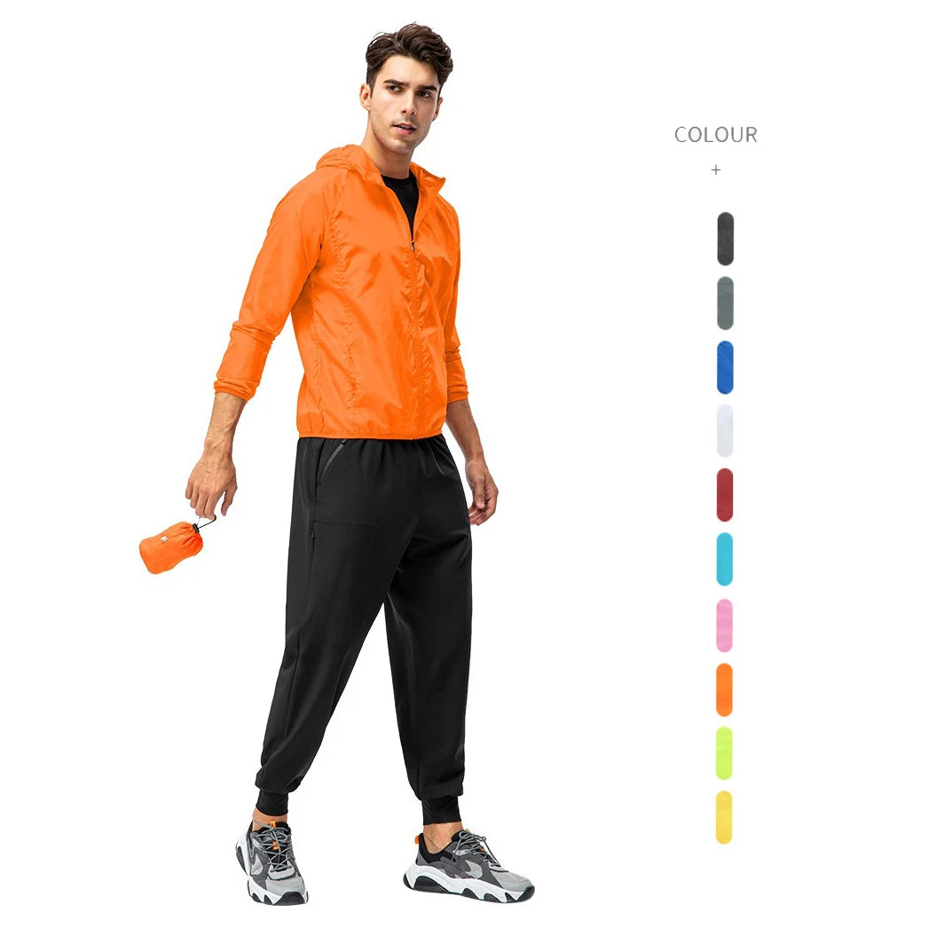 Sport Running Outdoor Hiking Rain Zip Waterproof Unisex Windbreaker Jacket