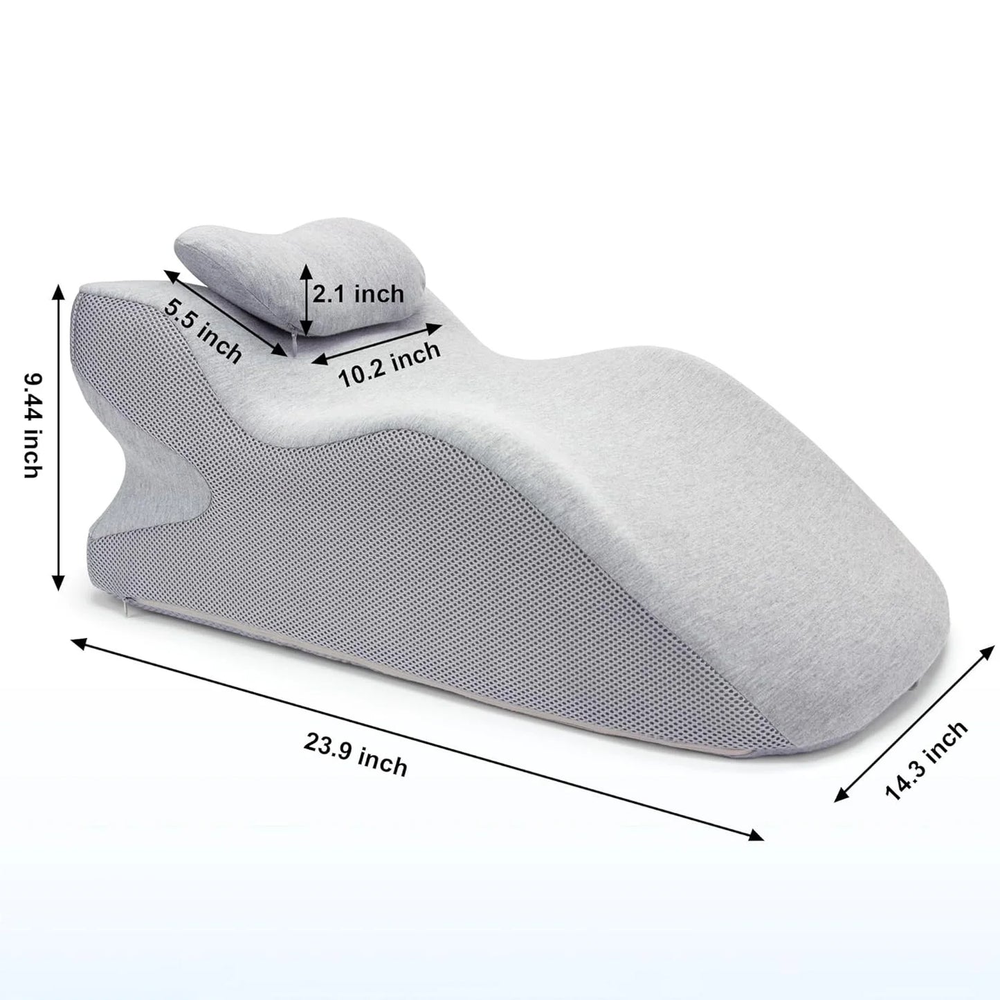 Adult Memory Foam Back Support Pillow Cushion for Sleeping, Wedge Back Pillow