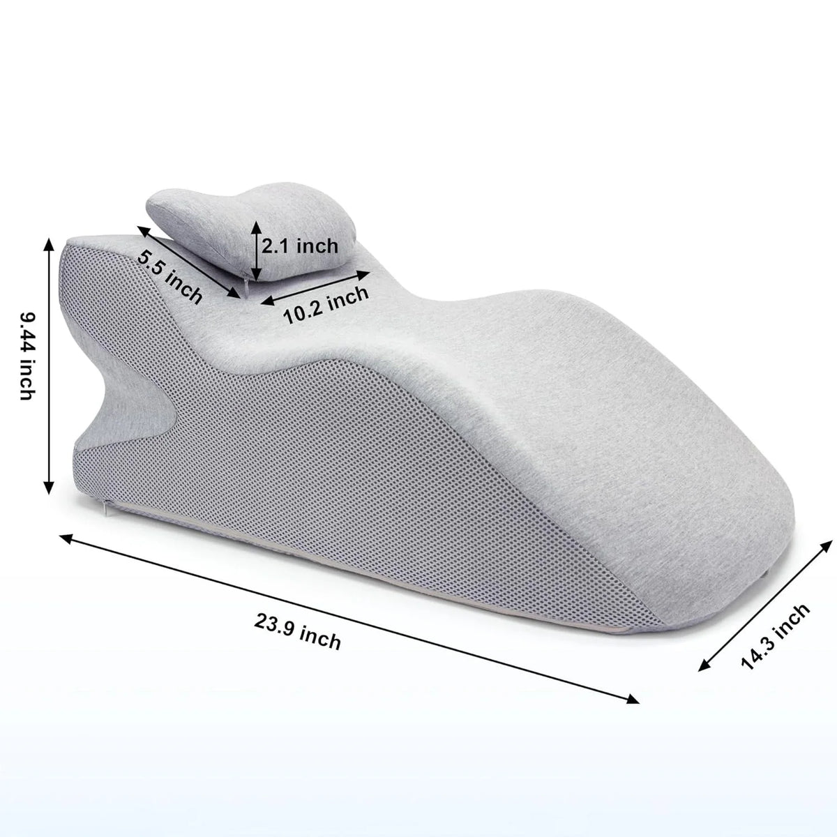 Adult Memory Foam Back Support Pillow Cushion for Sleeping, Wedge Back Pillow