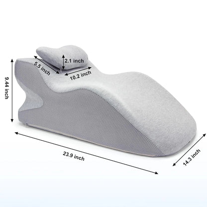 Adult Memory Foam Back Support Pillow Cushion for Sleeping, Wedge Back Pillow