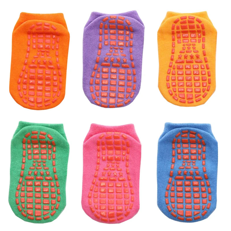 6 Pairs/Lot 0 to 6 Yrs - Low Cut Floor Kid Sock With Rubber Grips Four Season