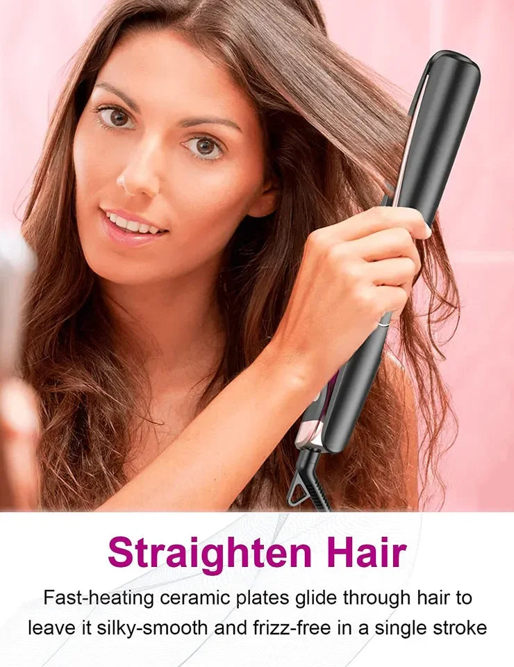 Ceramic Plate Hair Straightener With Electric Flat Iron With LED Display
