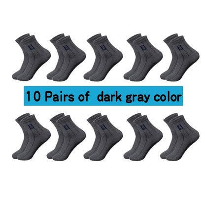 10Pairs High Quality Men Socks Cotton Breathable Sweat-Absorbent Black Socks