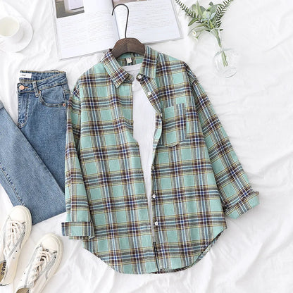Ladies Tops Exquisite Designer Style Loose Cotton Long Sleeve Blouse