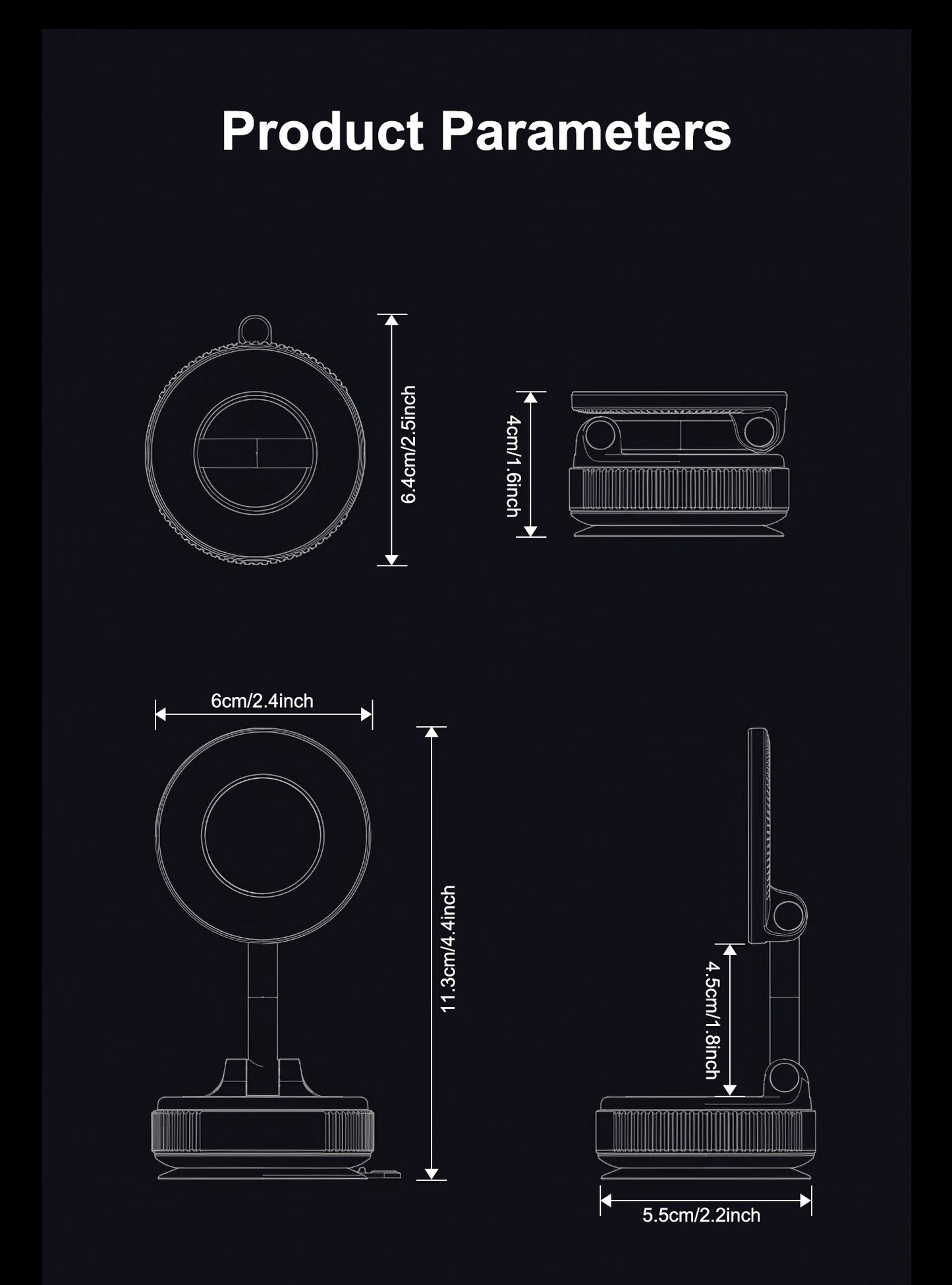 Magnetic Suction Car Mount & Mobile Phone Holder