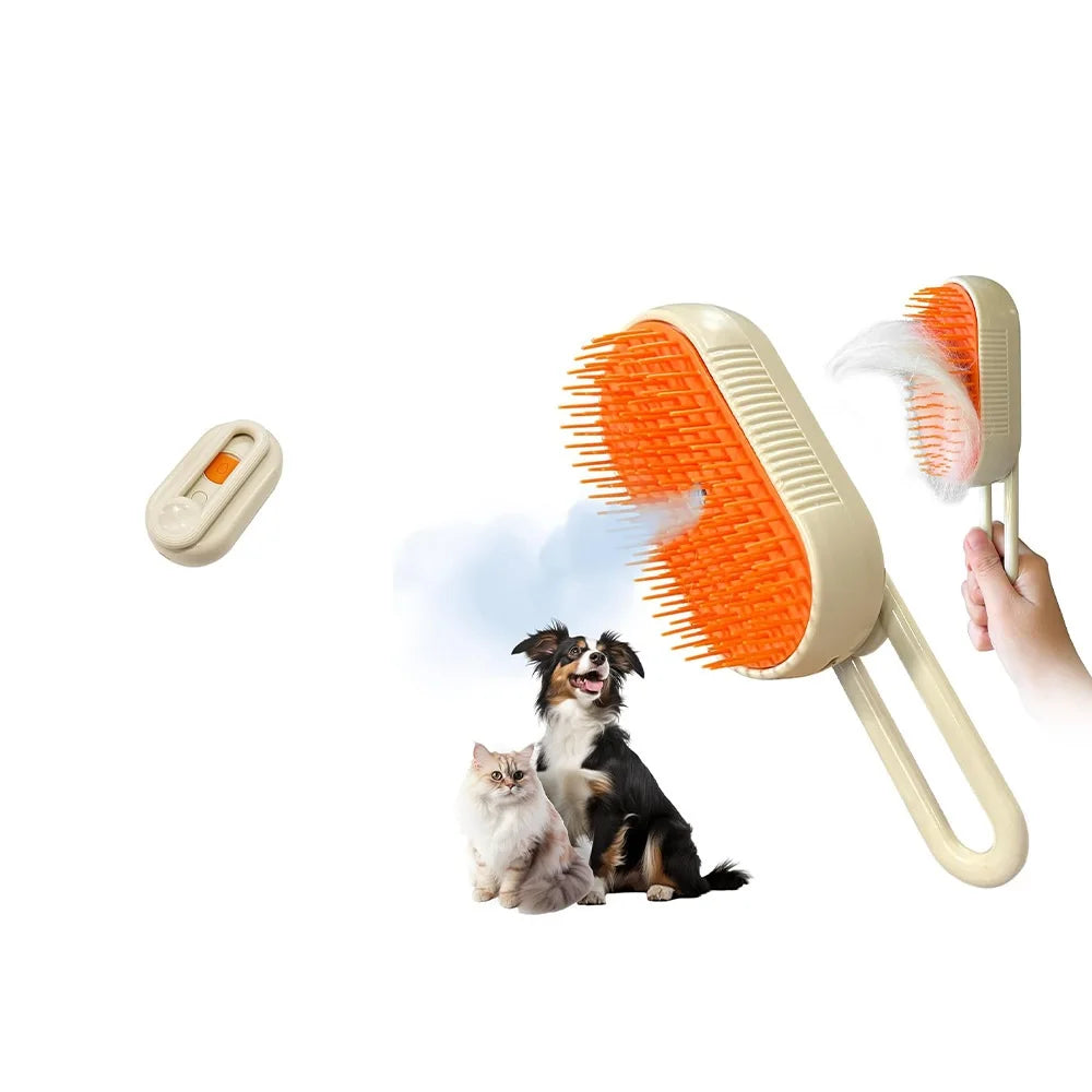 3-In-1 Self Cleaning Anti-Static Rechargeable Pet Grooming Brush Bath