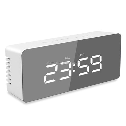 USB Cable/Battery Digital LED Mirror Alarm Clock Electronic 6 Inch Speaker clock