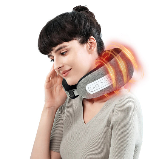 Rechargeable Airplane Car Travel Memory Foam Neck Massager for Pain Relief