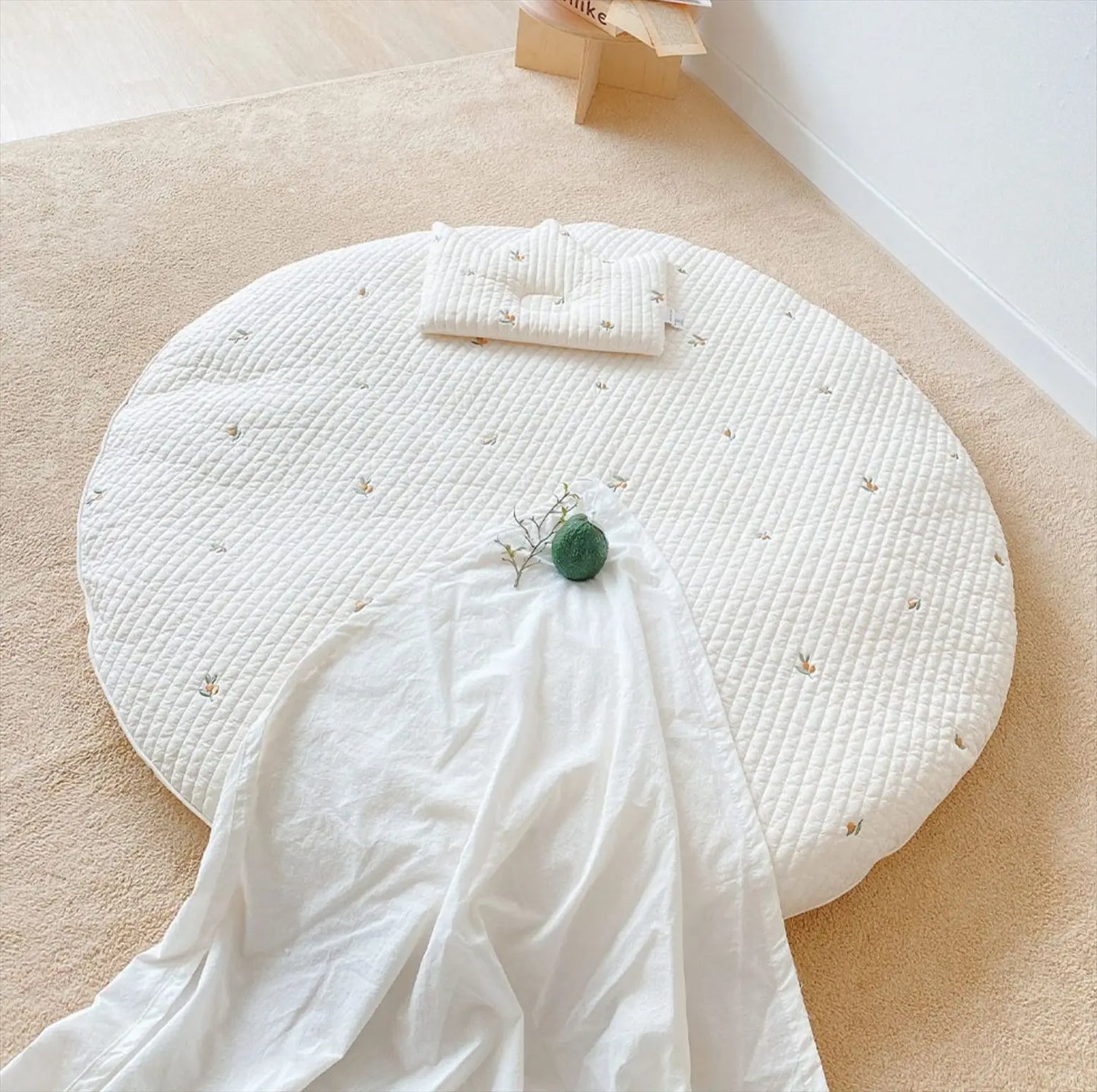 Customized 100% Cotton Washable Padded Baby Play Floor Mat Infant 3cm thick