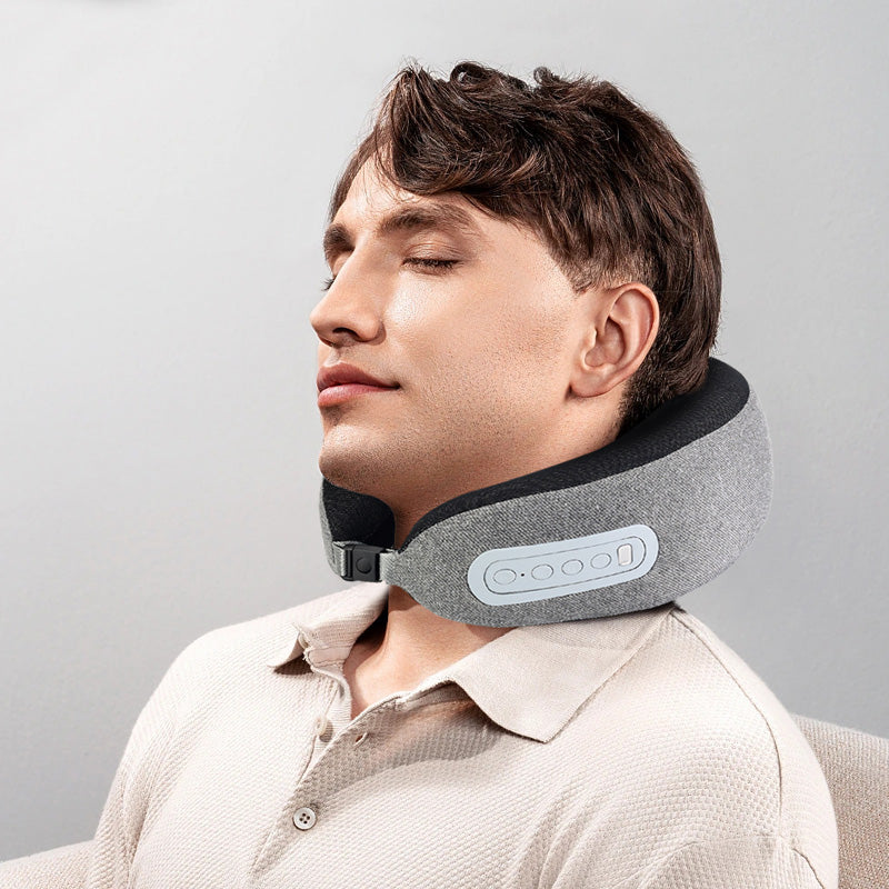 Rechargeable Airplane Car Travel Memory Foam Neck Massager for Pain Relief