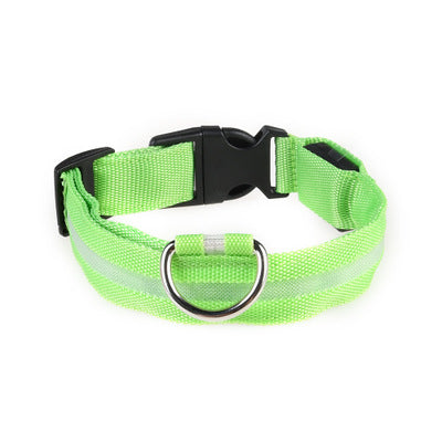 Nylon LED Pet Dog Collar,Night Safety Flashing Glow in the Dark Dog Leash