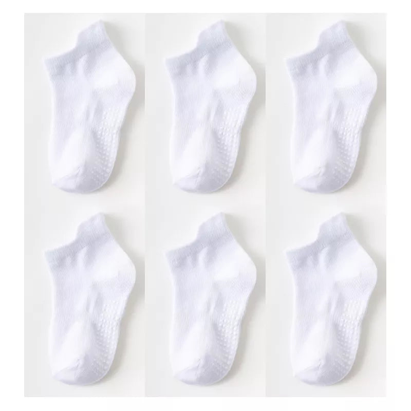 6 Pairs/Lot 0 to 6 Yrs - Low Cut Floor Kid Sock With Rubber Grips Four Season
