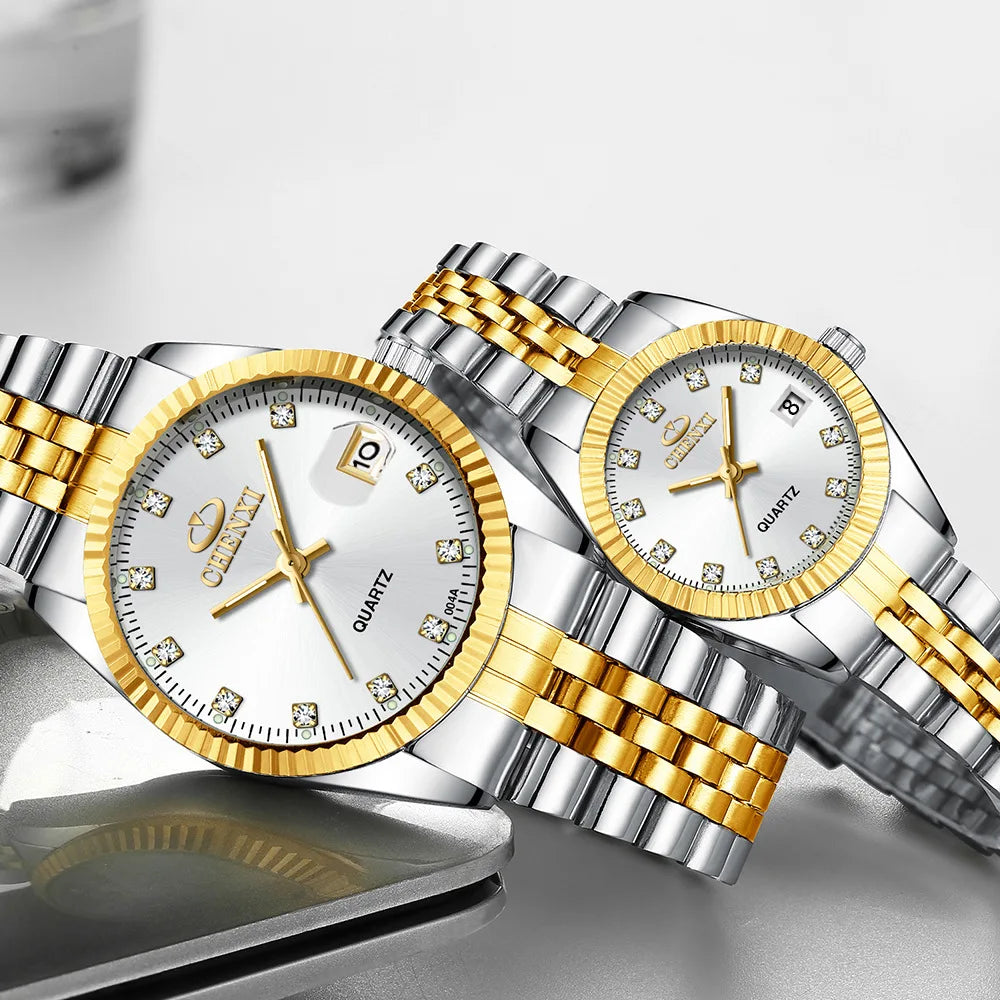 Couples Quartz Stainless Wristwatches