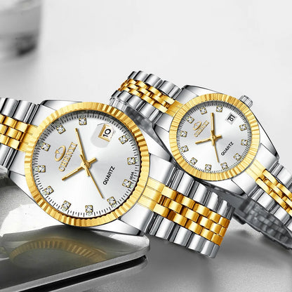 Couples Quartz Stainless Wristwatches