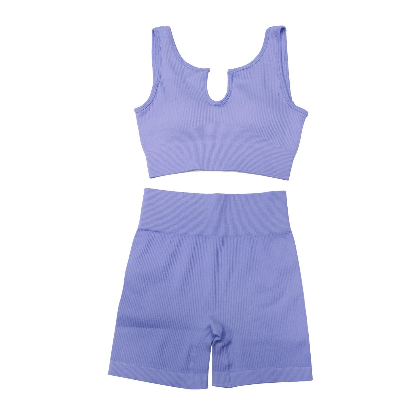 90% Nylon Elastic Sportswear Athletic Workout Set Women Bra Shorts Active Wear