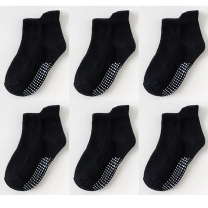 6 Pairs/Lot 0 to 6 Yrs - Low Cut Floor Kid Sock With Rubber Grips Four Season