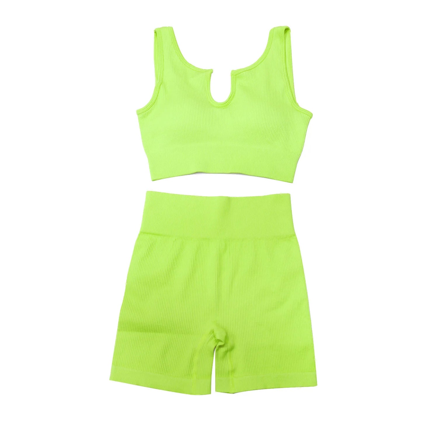 90% Nylon Elastic Sportswear Athletic Workout Set Women Bra Shorts Active Wear