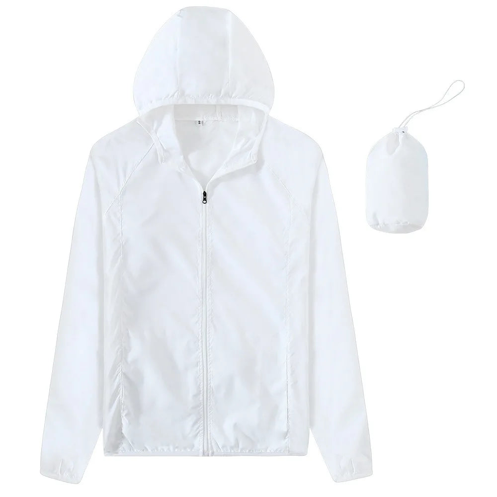 Sport Running Outdoor Hiking Rain Zip Waterproof Unisex Windbreaker Jacket