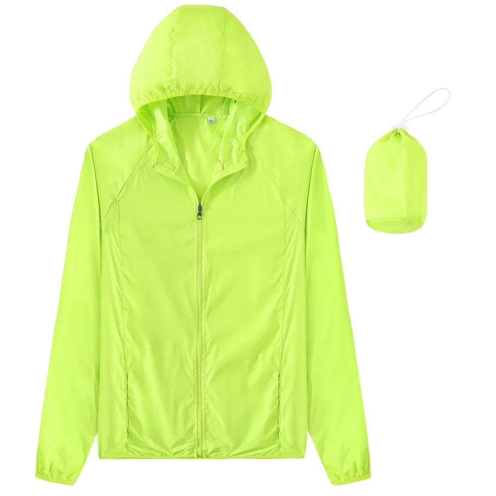 Sport Running Outdoor Hiking Rain Zip Waterproof Unisex Windbreaker Jacket
