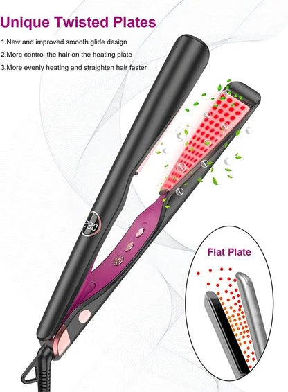 Ceramic Plate Hair Straightener With Electric Flat Iron With LED Display