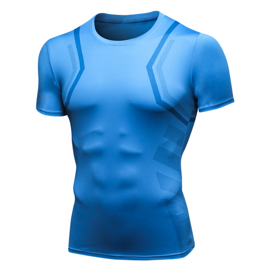 Mens Tights Sports Shirts Athletic Training Dry Fit Muscle Fit T Shirt  Fitness