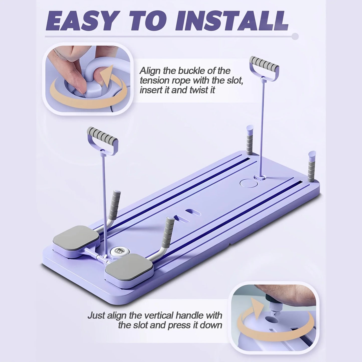 6 in 1 Multi-Purpose Foldable Pilates Reformer Board Set With Timer for home
