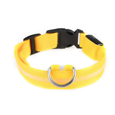 Nylon LED Pet Dog Collar,Night Safety Flashing Glow in the Dark Dog Leash