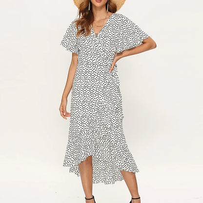 Summer Beach Maxi Dress Women Floral Print