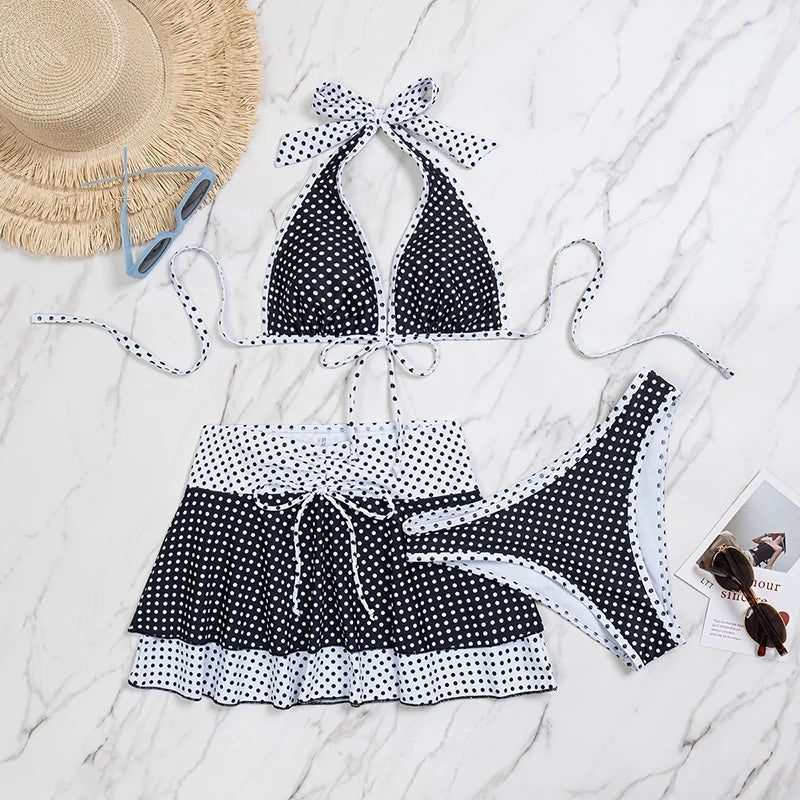 PASUXI Wholesale Three Pieces Swimwear Bathing Suit Women Beachwear Bikini
