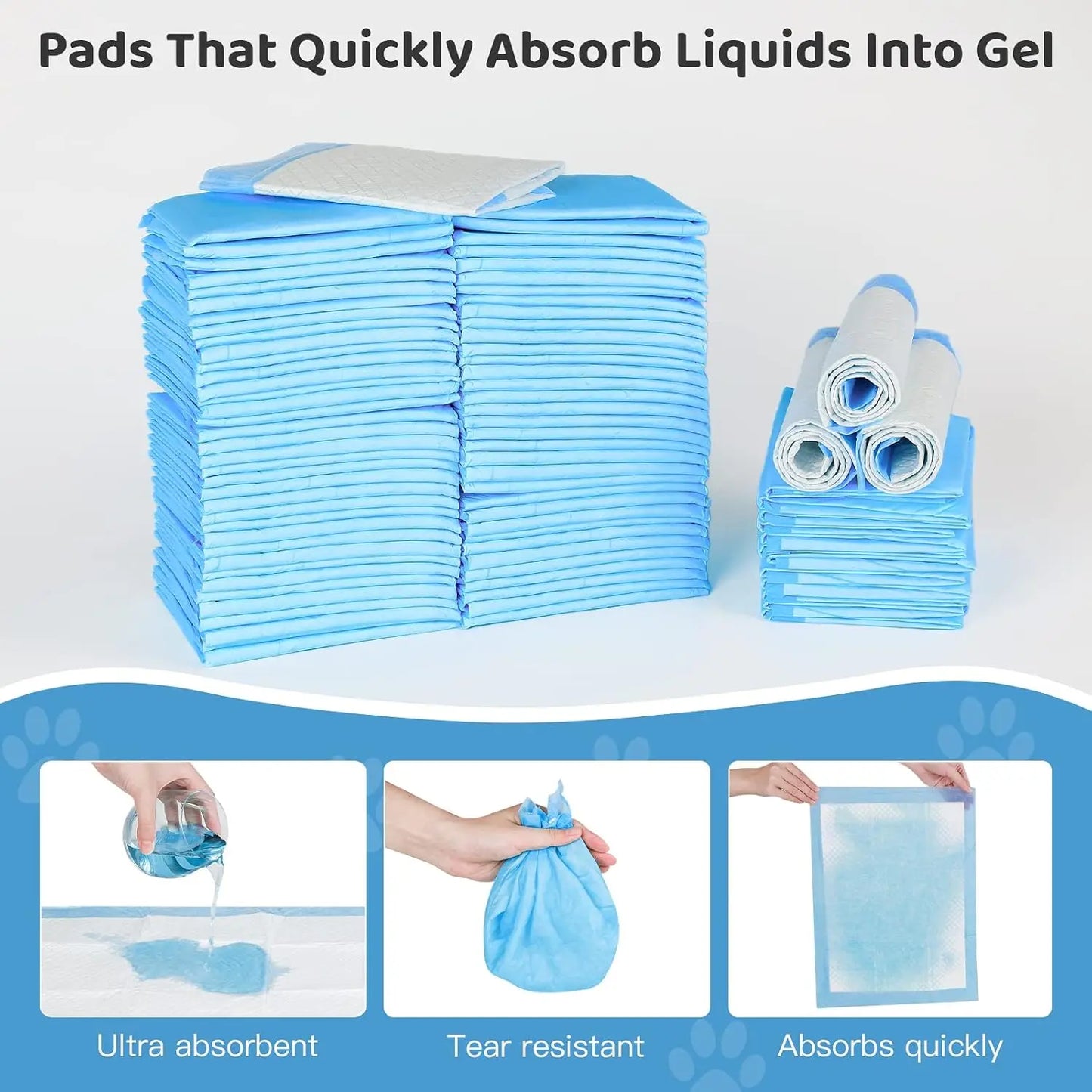100pcs Disposable Puppy Training Pads Pee for Dogs Cats Rabbits Guinea Pigs