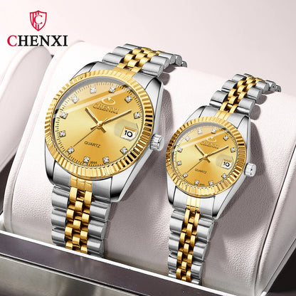 Couples Quartz Stainless Wristwatches